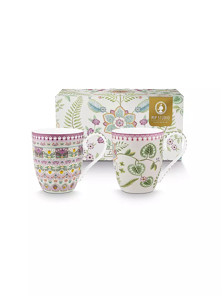 PIP STUDIO | Juego de 2 tazas con asa XLarge LILY & LOTUS 450ml | Lila
