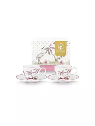 PIP STUDIO | Juego de 2 tazas de espresso con platillo de 120 ml JOLIE DOTS Oro/Rosa | Blanco
