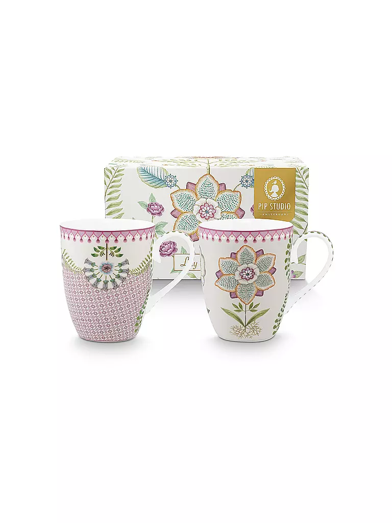PIP STUDIO | Juego de 2 tazas grandes con asa LILY & LOTUS 350ml | Lila