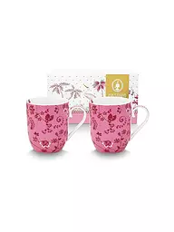 PIP STUDIO | Juego de 2 tazas pequeñas con asa de 145 ml JOLIE Flowers Pink | Fucsia