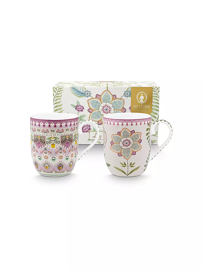 PIP STUDIO | Juego de 2 tazas pequeñas con asa LILY & LOTUS 145ml | Lila