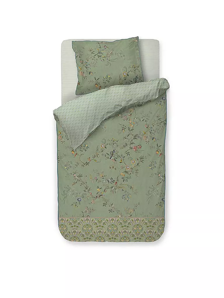 PIP STUDIO | Percal Bettwäsche AMOR DE DIOS 70x90cm/140x200cm Verde | Verde oscuro
