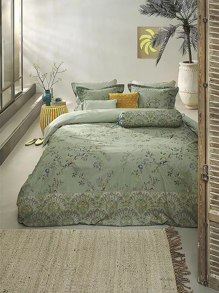 PIP STUDIO | Percal Bettwäsche AMOR DE DIOS 70x90cm/140x200cm Verde | Verde oscuro