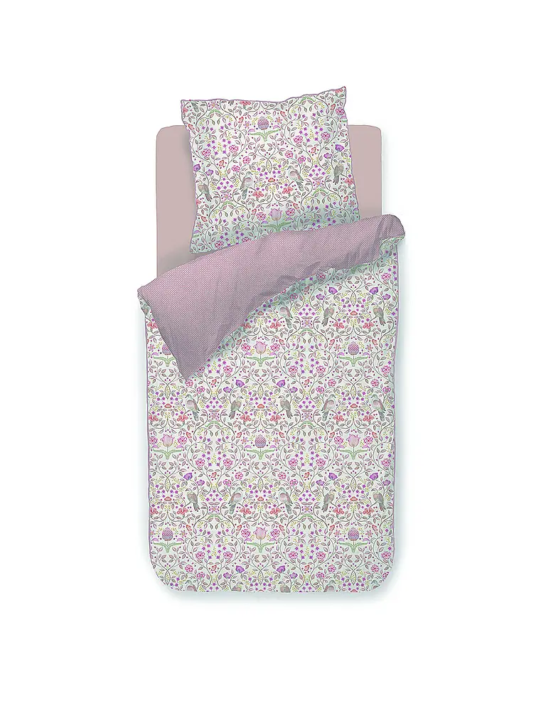 PIP STUDIO | Percal Bettwäsche GARDEN OF DOVE 70x90cm/140x200cm Blanco Roto | Crema