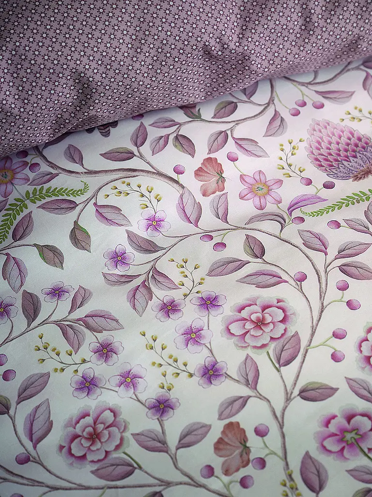 PIP STUDIO | Percal Bettwäsche GARDEN OF DOVE 70x90cm/140x200cm Blanco Roto | 