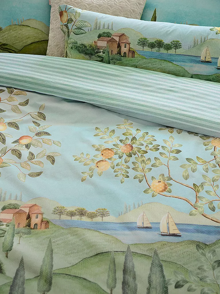 PIP STUDIO | Percal Bettwäsche LA CAMPAGNA 2x 70x90cm/200x200cm Verde | 
