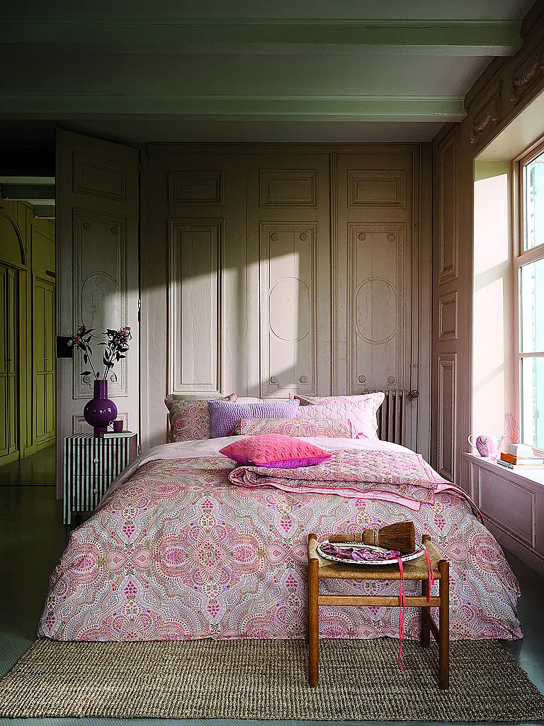 PIP STUDIO | Percal Bettwäsche MOON FLOWER 70x90cm/140x200cm Rosa Claro | Rosa