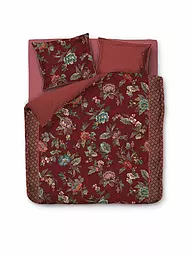 PIP STUDIO | Percal Bettwäsche Poppy Stitch 2x 70x90cm / 200x200cm | Rojo oscuro