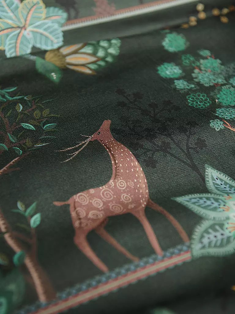 PIP STUDIO | Percal Juego de cama ALBERI 2x 70x90cm/200x200cm Verde Oscuro | 