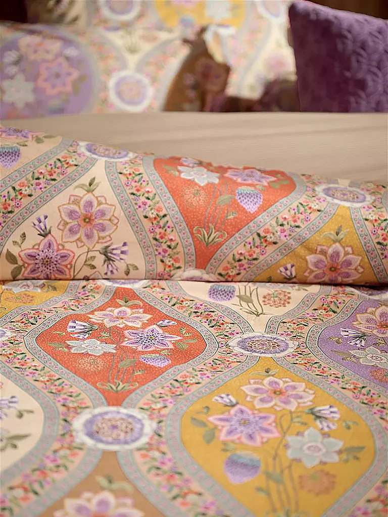 PIP STUDIO | Percal Juego de cama ORNAMENTO RAMO 70x90cm/140x200cm Multi | 