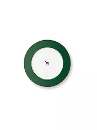 PIP STUDIO | Plato de desayuno 21cm LOVE BIRDS Rojo Oscuro | Verde oscuro