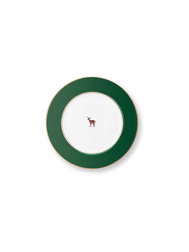 PIP STUDIO | Plato de desayuno 21cm LOVE BIRDS Verde oscuro | Verde oscuro