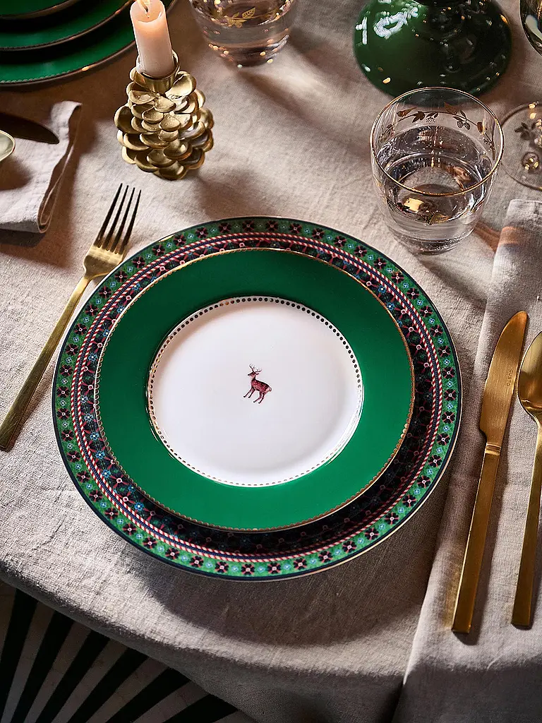 PIP STUDIO | Plato de desayuno 21cm LOVE BIRDS Verde oscuro | Verde oscuro