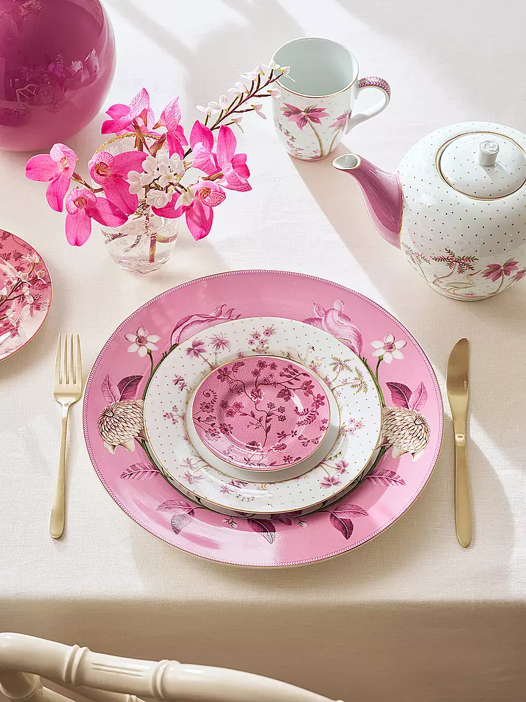 PIP STUDIO | Plato de pan JOLIE 12cm Flores Rosa | Fucsia