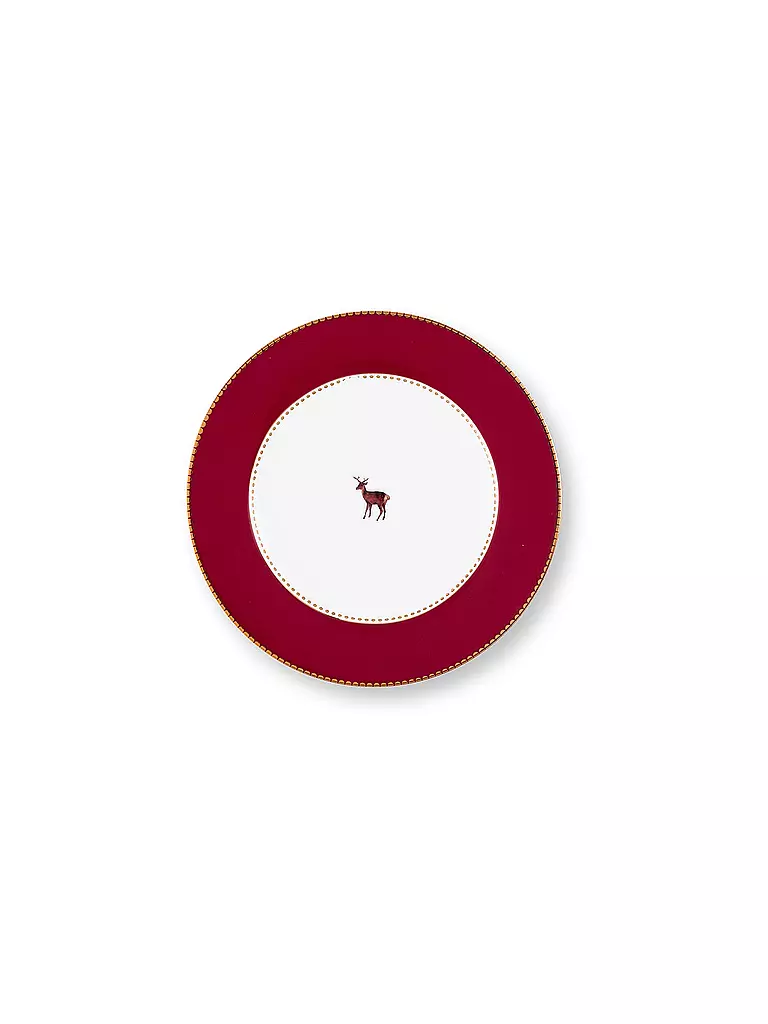 PIP STUDIO | Plato de postre 17cm LOVE BIRDS Rojo Oscuro | Rojo oscuro