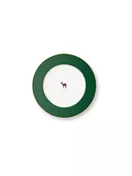 PIP STUDIO | Plato de postre 17cm LOVE BIRDS Rojo Oscuro | Verde oscuro
