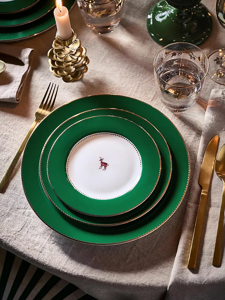 PIP STUDIO | Plato de postre 17cm LOVE BIRDS Verde oscuro | Verde oscuro