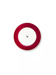 PIP STUDIO | Plato llano de 26,5 cm LOVE BIRDS verde oscuro | Rojo oscuro