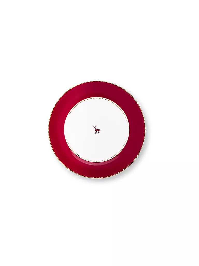 PIP STUDIO | Plato llano 26,5cm LOVE BIRDS Rojo Oscuro | Rojo oscuro