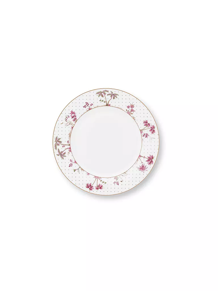 PIP STUDIO | Plato llano de 26,5 cm JOLIE DOTS Oro/Rosa | Blanco