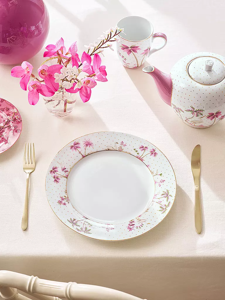PIP STUDIO | Plato llano de 26,5 cm JOLIE DOTS Oro/Rosa | Blanco