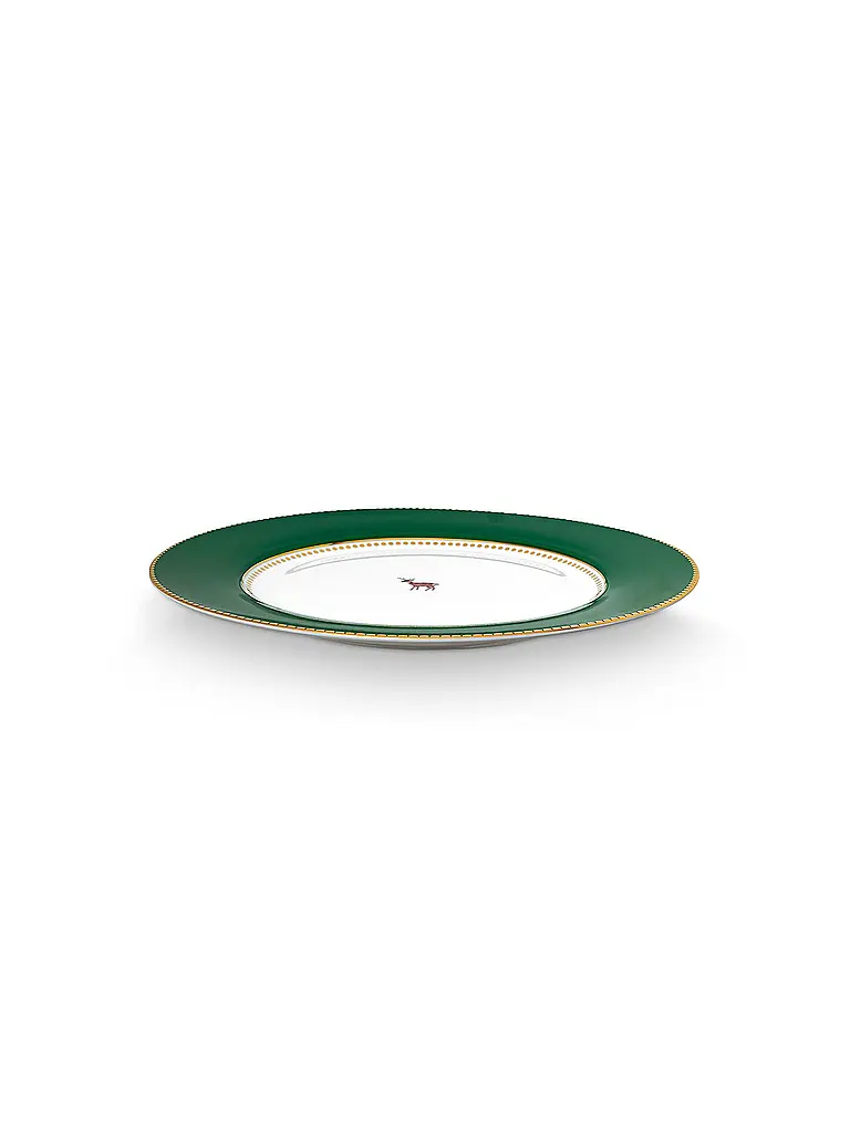 PIP STUDIO | Plato llano de 26,5 cm LOVE BIRDS verde oscuro | 