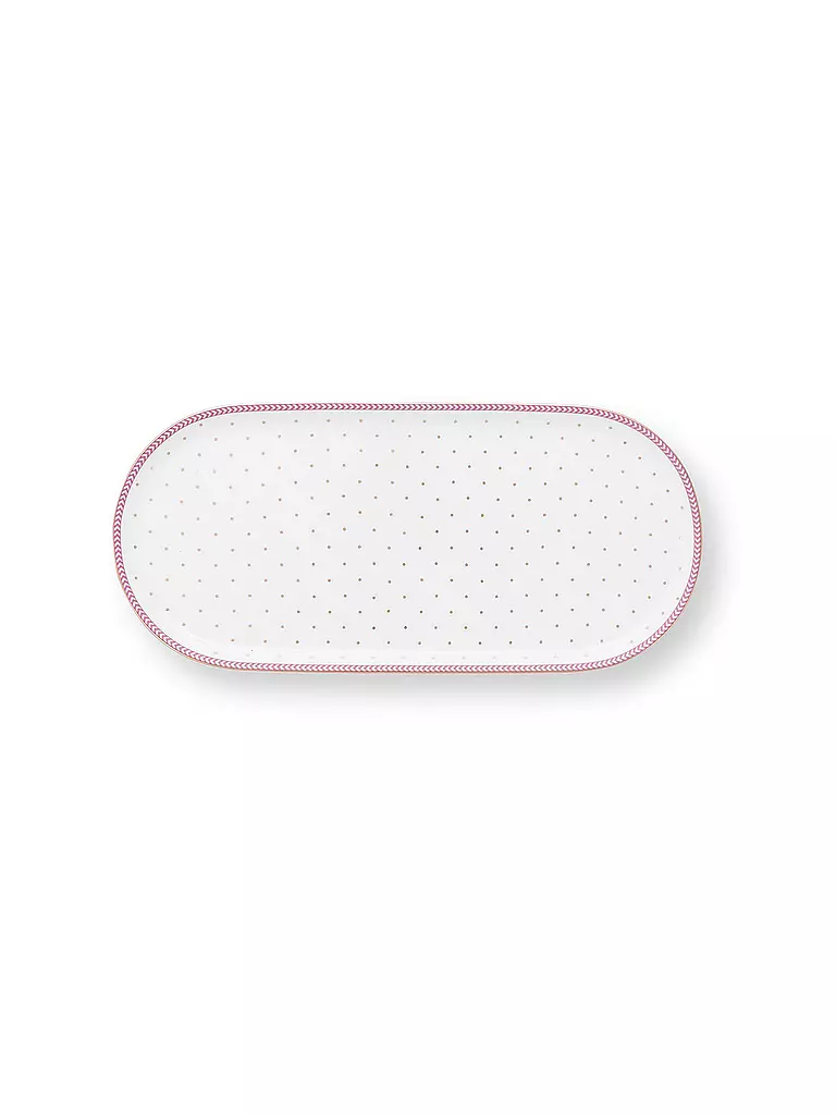 PIP STUDIO | Plato pequeño 25x12cm JOLIE DOTS Oro/Rosa | Blanco