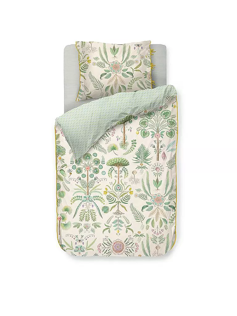 PIP STUDIO | Ropa de cama de percal BAMBOLEO 70x90cm/140x200cm Blanco hueso | Blanco