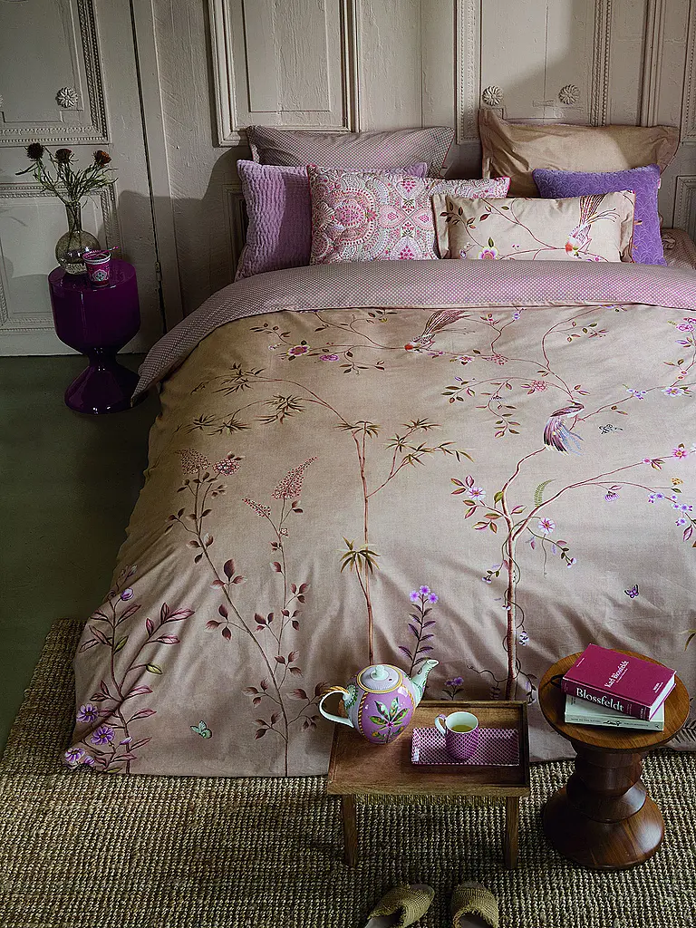 PIP STUDIO | Ropa de cama de percal BAMBOO BLOSSOM 70x90cm/140x200cm Caqui | Camel