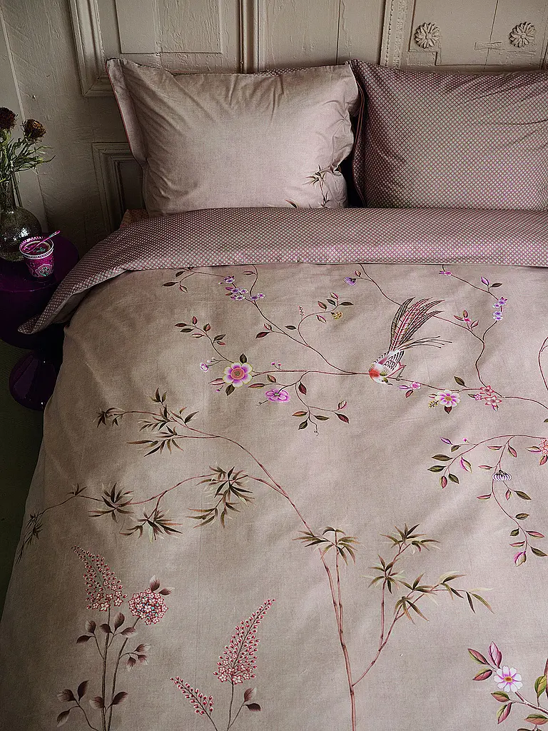 PIP STUDIO | Ropa de cama de percal BAMBOO BLOSSOM 70x90cm/140x200cm Caqui | 