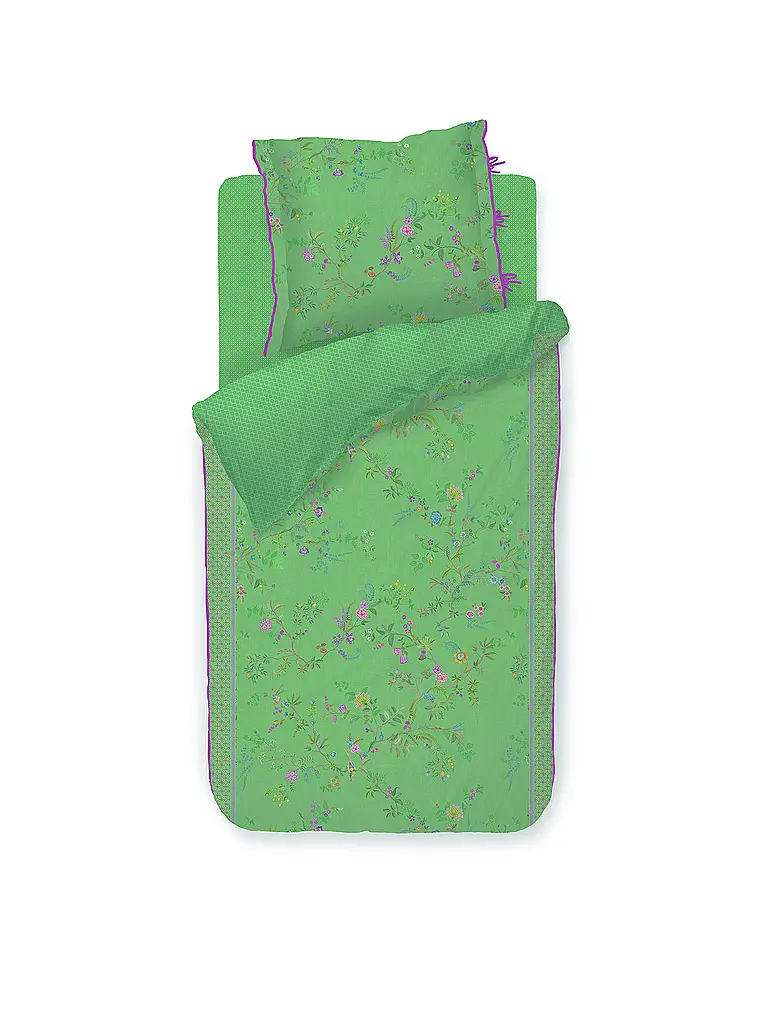 PIP STUDIO | Ropa de cama de percal BUSTANI 70x90cm/140x200cm Verde | Verde oscuro