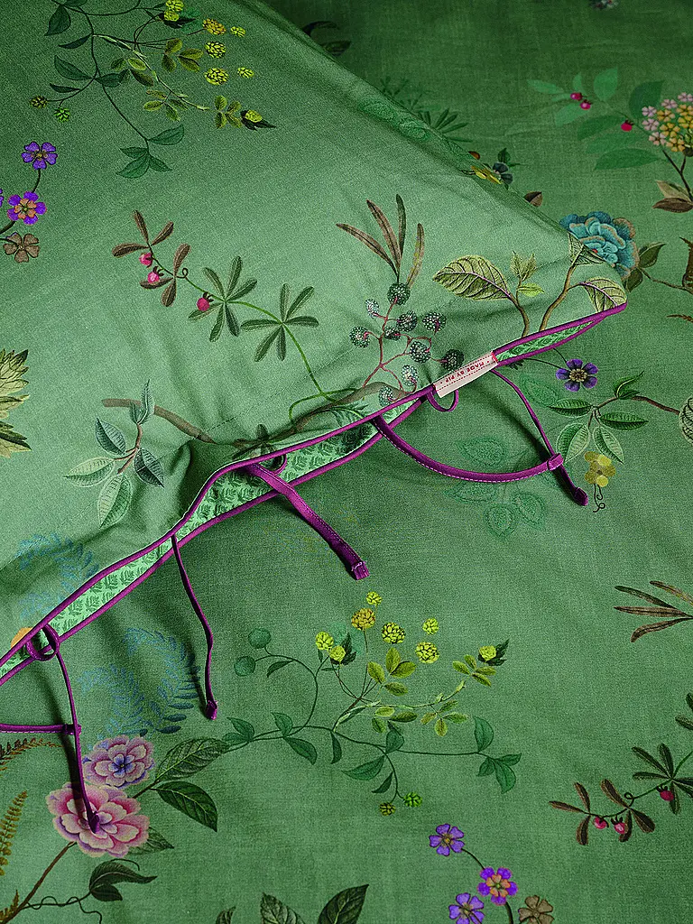 PIP STUDIO | Ropa de cama de percal BUSTANI 70x90cm/140x200cm Verde | Verde oscuro