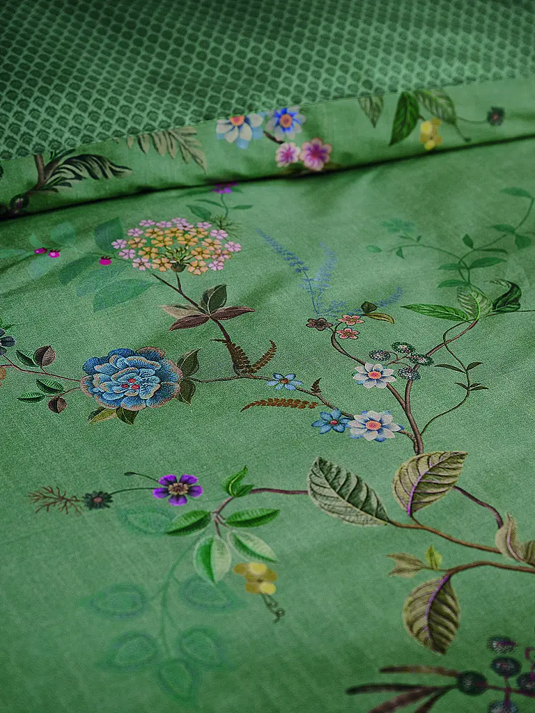 PIP STUDIO | Ropa de cama de percal BUSTANI 70x90cm/140x200cm Verde | Verde oscuro