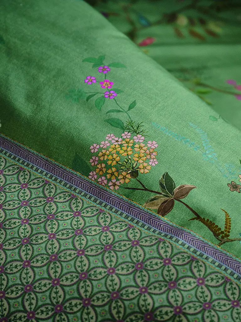 PIP STUDIO | Ropa de cama de percal BUSTANI 70x90cm/140x200cm Verde | Verde oscuro
