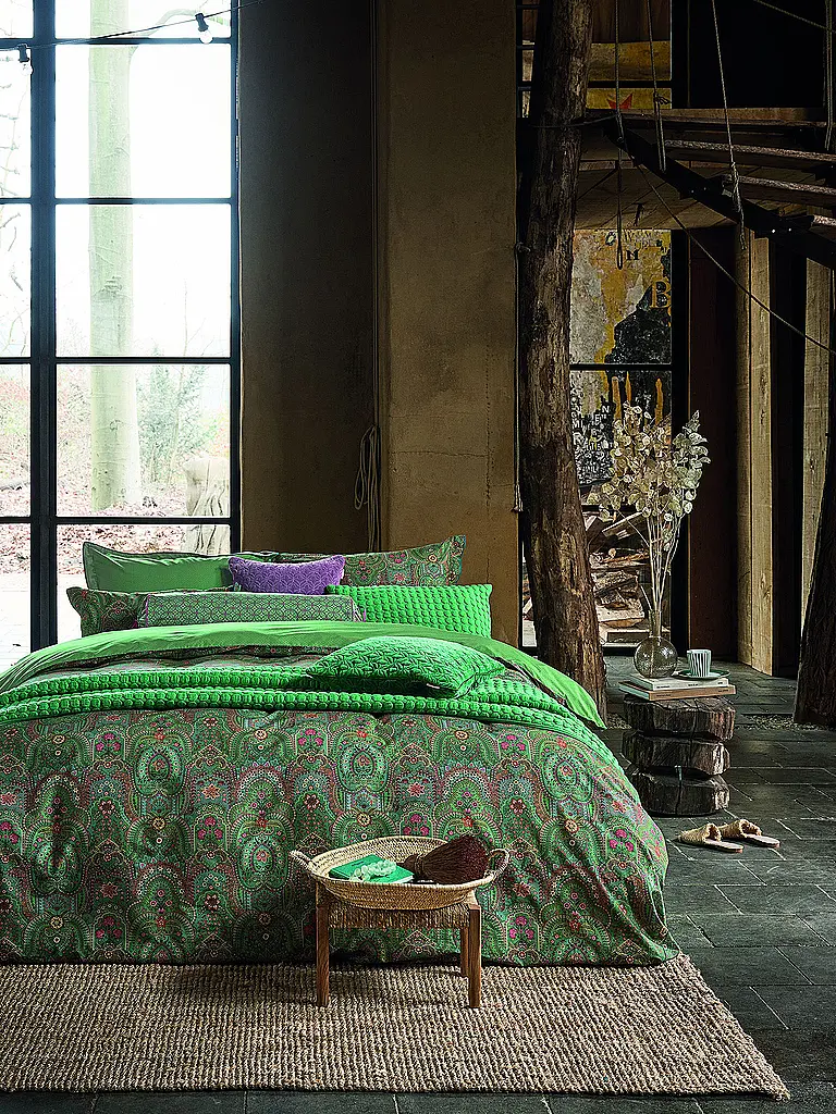 PIP STUDIO | Ropa de cama de percal LITTLE JABALI 70x90cm/140x200cm | Verde oscuro
