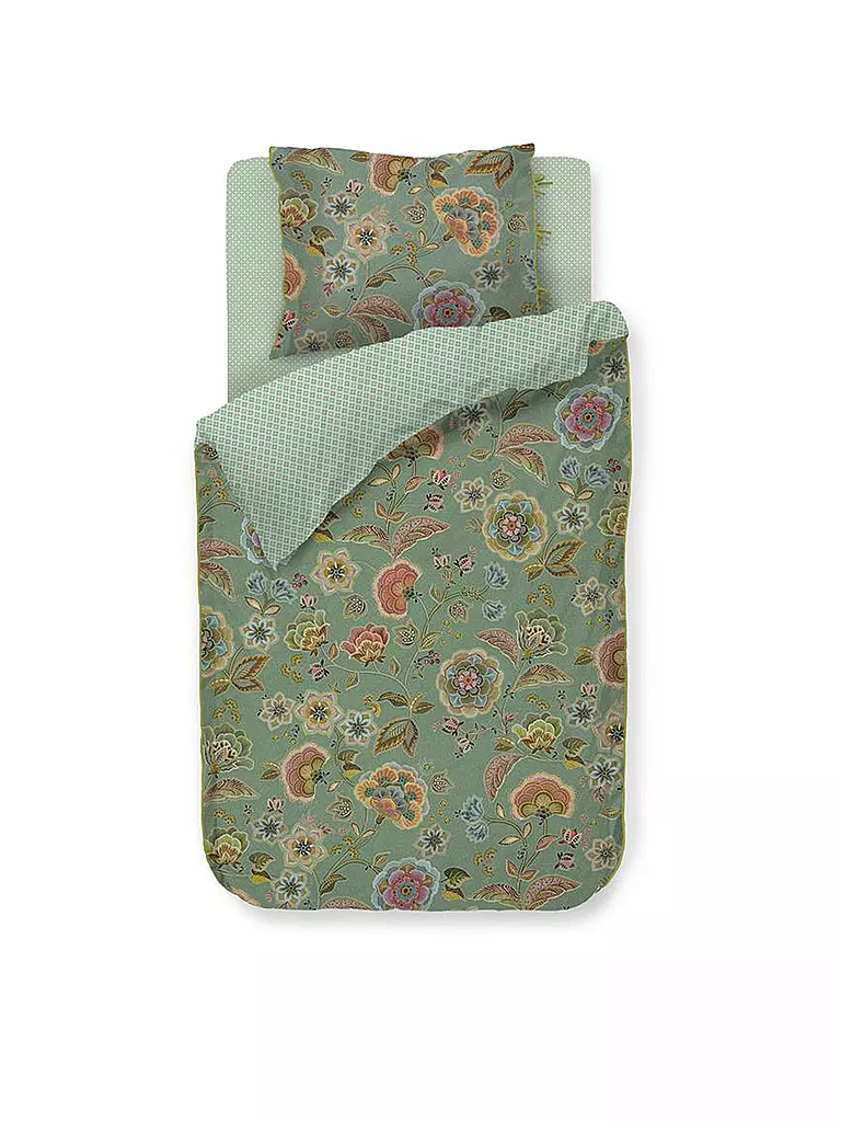 PIP STUDIO | Ropa de cama de percal MATATA 70x90cm / 140x200cm Verde | Verde