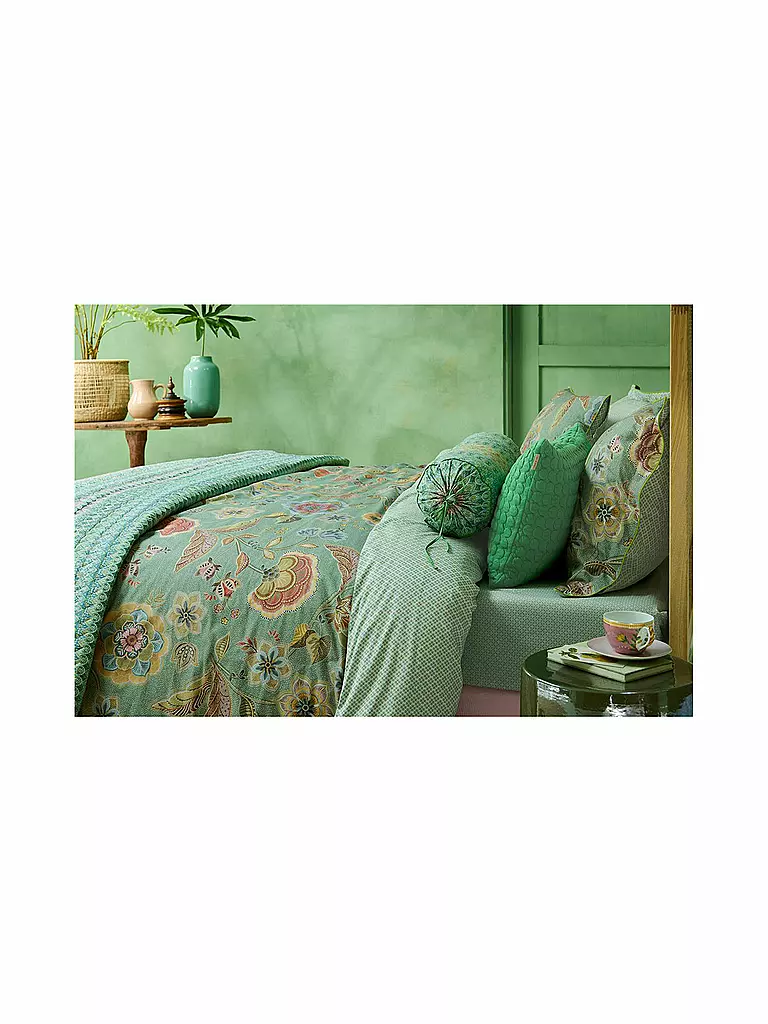 PIP STUDIO | Ropa de cama de percal MATATA 70x90cm / 140x200cm Verde | 