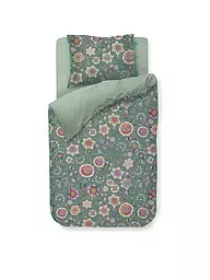 PIP STUDIO | Ropa de cama de percal VIVA LAS FLORES 70x90cm/140x200cm Verde | Verde oscuro