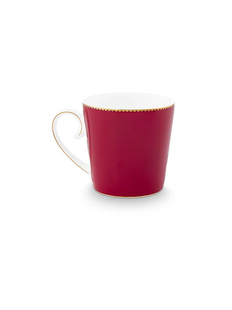 PIP STUDIO | Taza grande con asa LOVE BIRDS MEDALLION Rojo Oscuro | 
