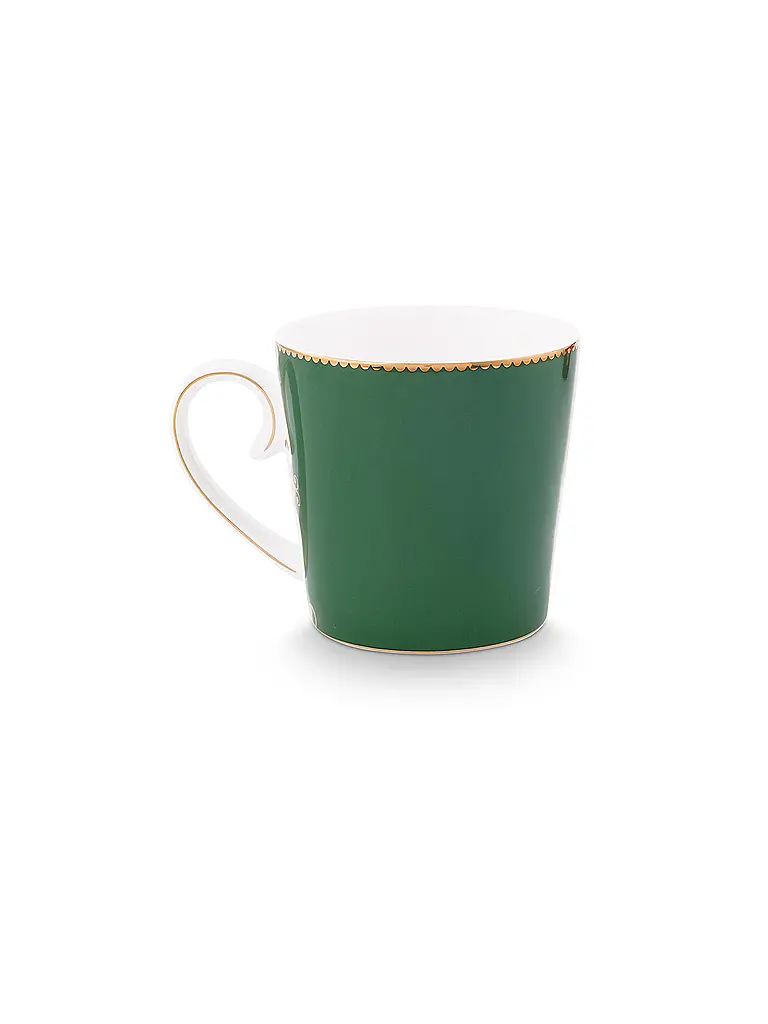 PIP STUDIO | Taza grande con asa LOVE BIRDS MEDALLION Verde Oscuro | 