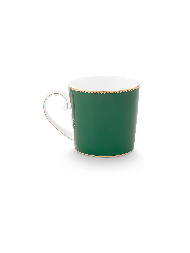 PIP STUDIO | Taza pequeña con asa LOVE BIRDS MEDALLION Verde Oscuro | 