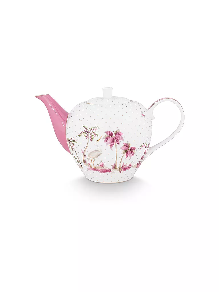 PIP STUDIO | Teekanne Large 1,6l JOLIE DOTS Oro/Rosa | Blanco