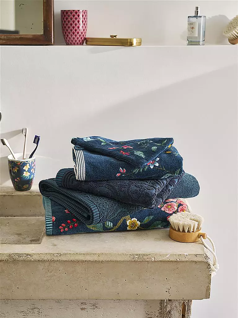 PIP STUDIO | Toalla 55x100cm LES FLEURS | Azul oscuro