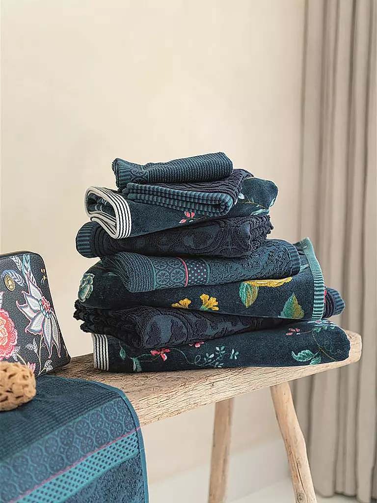 PIP STUDIO | Toalla 55x100cm LES FLEURS | Azul oscuro