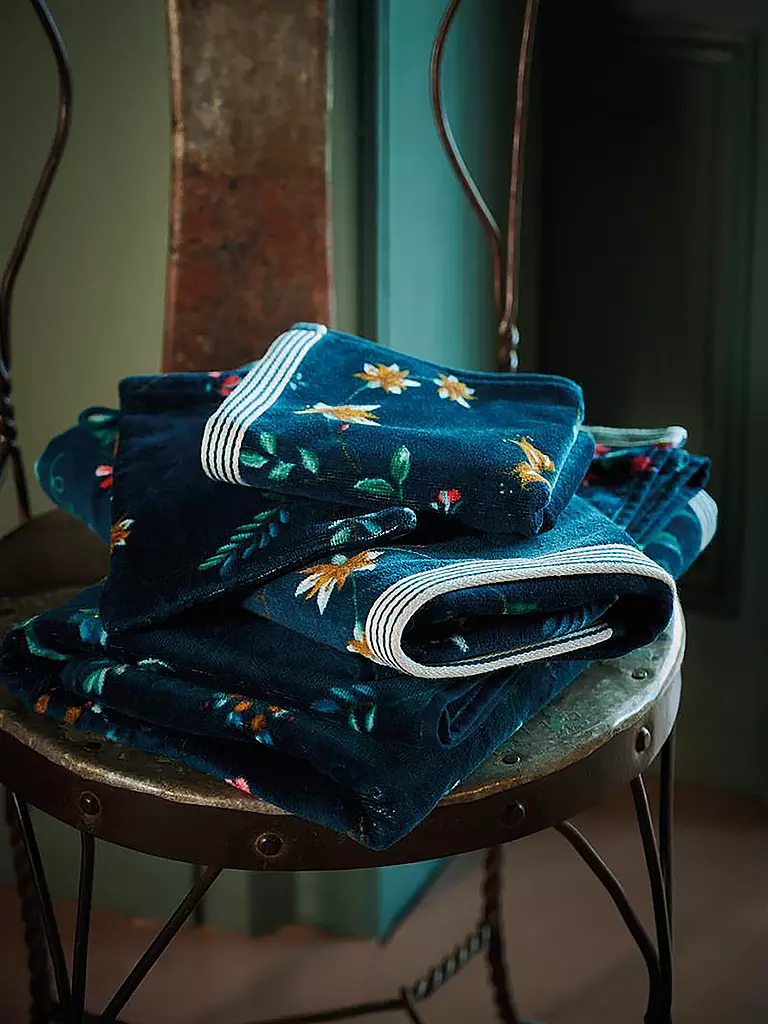 PIP STUDIO | Toalla 55x100cm LES FLEURS | Azul oscuro