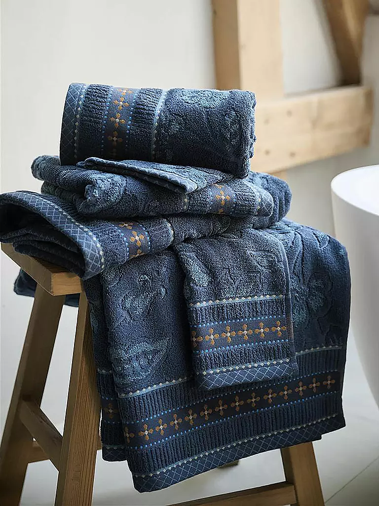 PIP STUDIO | Toalla de ducha JASMIN JACQUARD 70x140cm Azul Oscuro | Azul oscuro