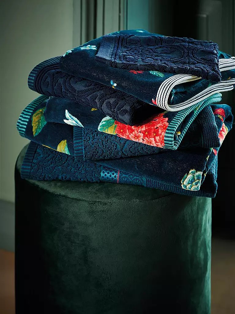 PIP STUDIO | Toalla de ducha LES FLEURS 70x140cm Azul Oscuro | Azul oscuro