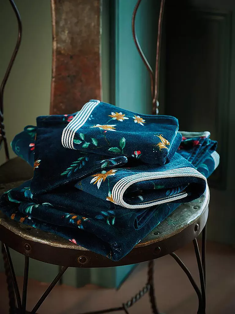 PIP STUDIO | Toalla de ducha LES FLEURS 70x140cm Azul Oscuro | Azul oscuro