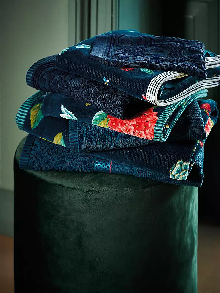 PIP STUDIO | Toalla de invitados LES FLEURS 30x50cm A- Azul oscuro | Azul oscuro