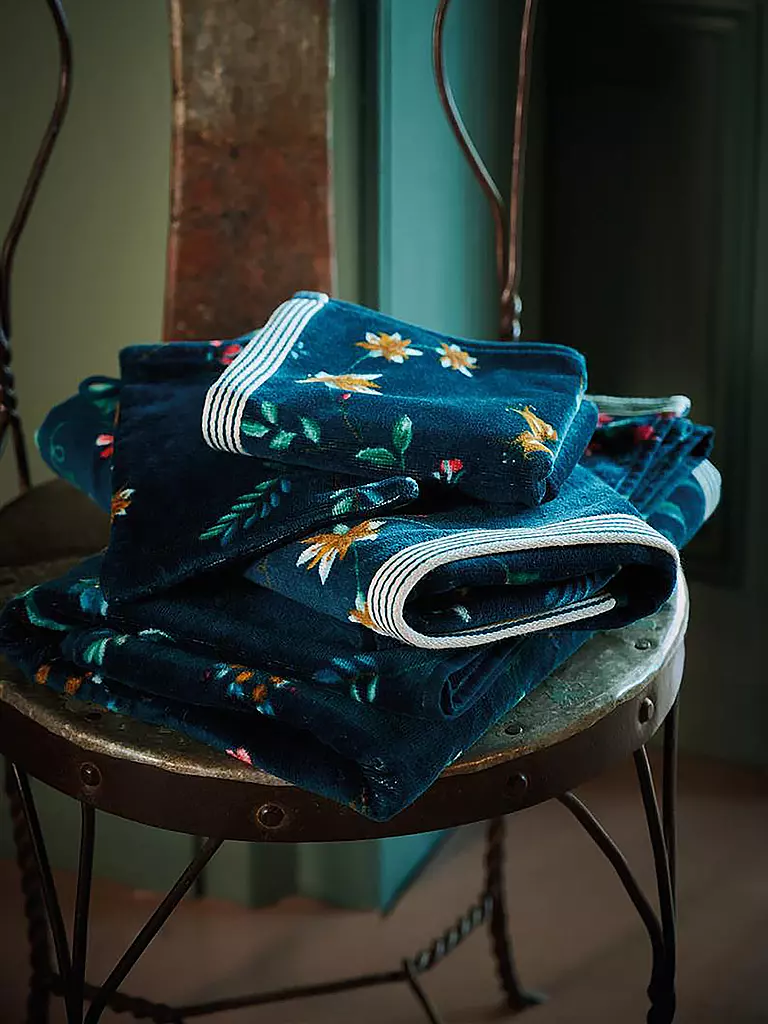 PIP STUDIO | Toalla de invitados LES FLEURS 30x50cm A- Azul oscuro | Azul oscuro